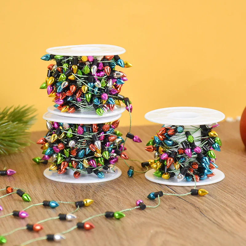 5M/roll Colorful Bulbs String Garland Christmas Home Decorations