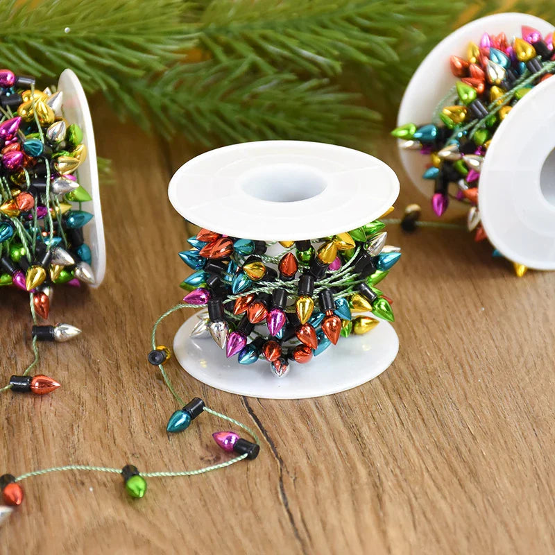 5M/roll Colorful Bulbs String Garland Christmas Home Decorations